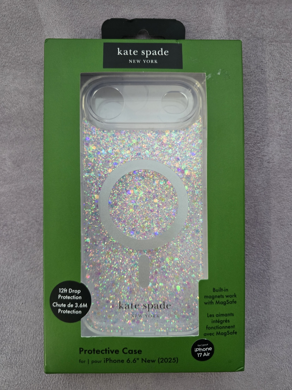 Kate Spade Chunky Glitter MagSafe Compatible Clear Phone Case